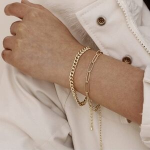 Free People Gold Links Bracelet Set